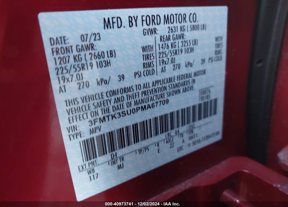 2023 FORD MUSTANG MACH-E PREMIUM VIN: 3FMTK3SU0PMA67709