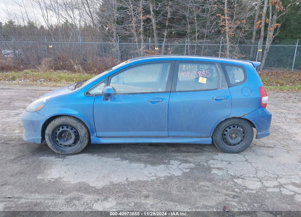 2007 HONDA FIT SPORT VIN: JHMGD38627S053924