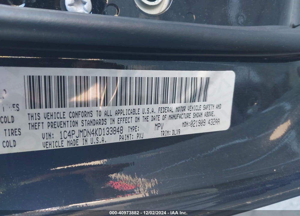 2019 JEEP CHEROKEE LIMITED 4X4 VIN: 1C4PJMDN4KD133848
