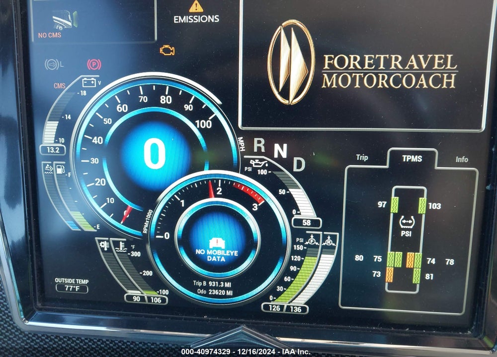 2024 FORETRAVEL MOTORHOME REALM PRESIDENTIAL VIN: 4VZ1U1R15RC093781