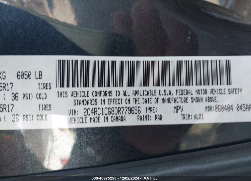 2013 CHRYSLER TOWN & COUNTRY TOURING-L VIN: 2C4RC1CG8DR779656