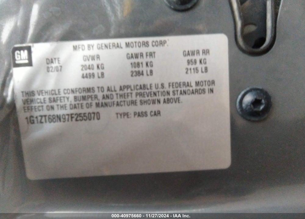 2007 CHEVROLET MALIBU MAXX LT VIN: 1G1ZT68N97F255070