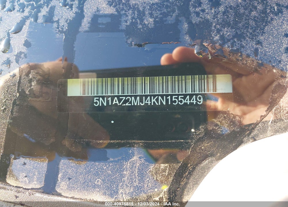 2019 NISSAN MURANO SL VIN: 5N1AZ2MJ4KN155449