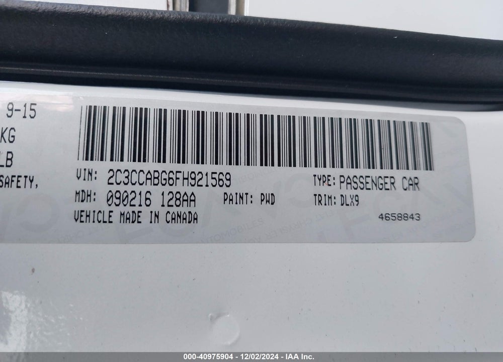 2015 CHRYSLER 300 300S VIN: 2C3CCABG6FH921569