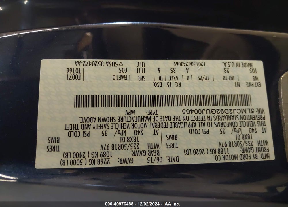 2016 LINCOLN MKC SELECT VIN: 5LMCJ2D92GUJ00465