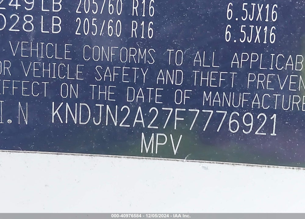 2015 KIA SOUL VIN: KNDJN2A27F7776921