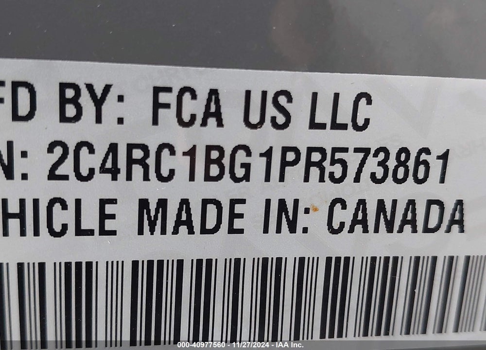 2023 CHRYSLER PACIFICA TOURING L VIN: 2C4RC1BG1PR573861