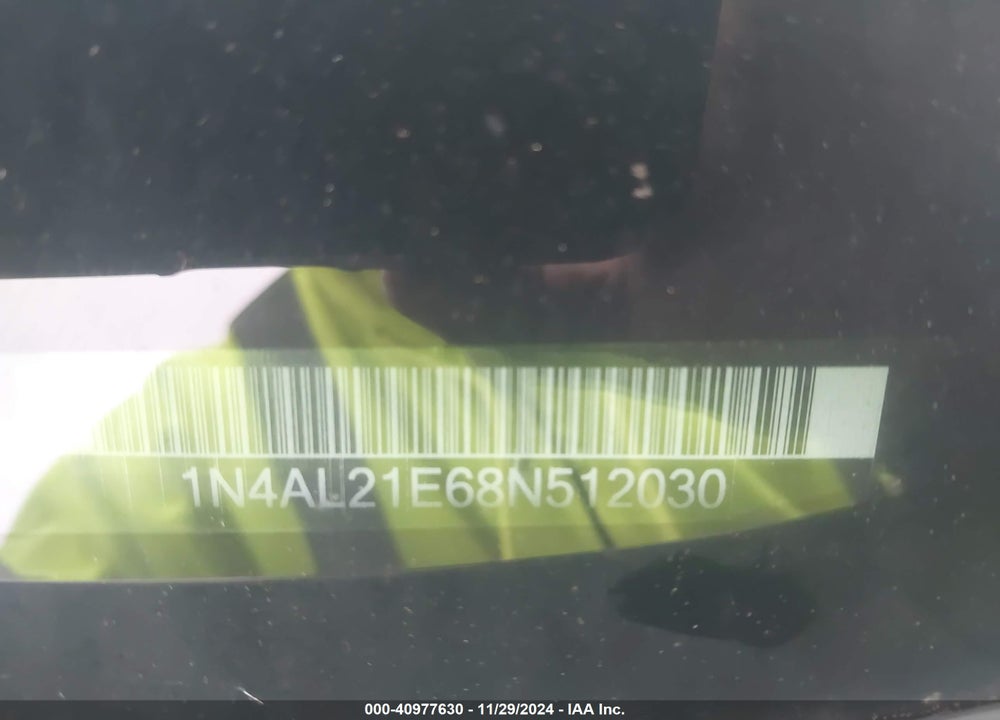 2008 NISSAN ALTIMA 2.5 S VIN: 1N4AL21E68N512030