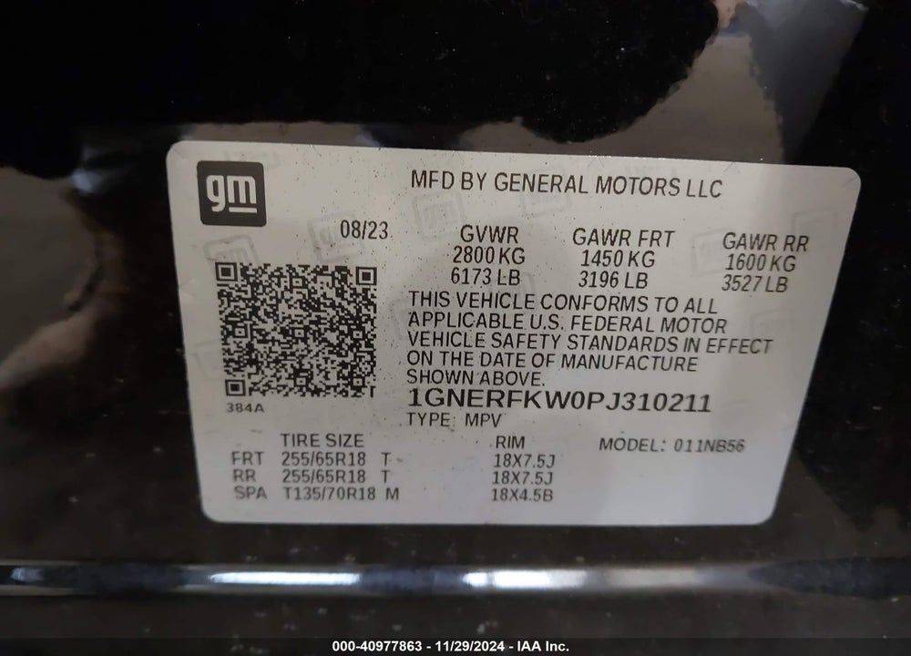 2023 CHEVROLET TRAVERSE FWD LS VIN: 1GNERFKW0PJ310211