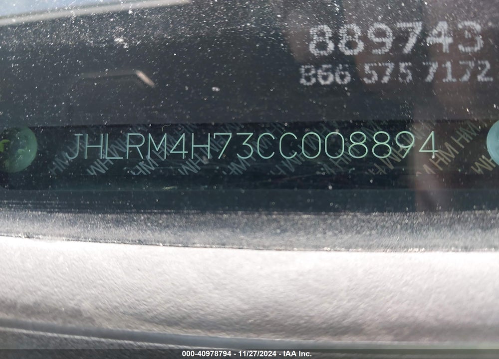 2012 HONDA CR-V EX-L VIN: JHLRM4H73CC008894