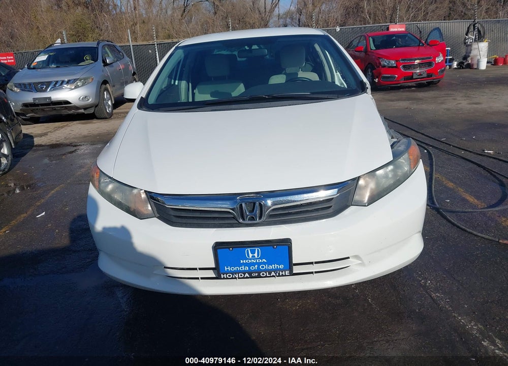 2012 HONDA CIVIC LX VIN: 19XFB2F56CE052876