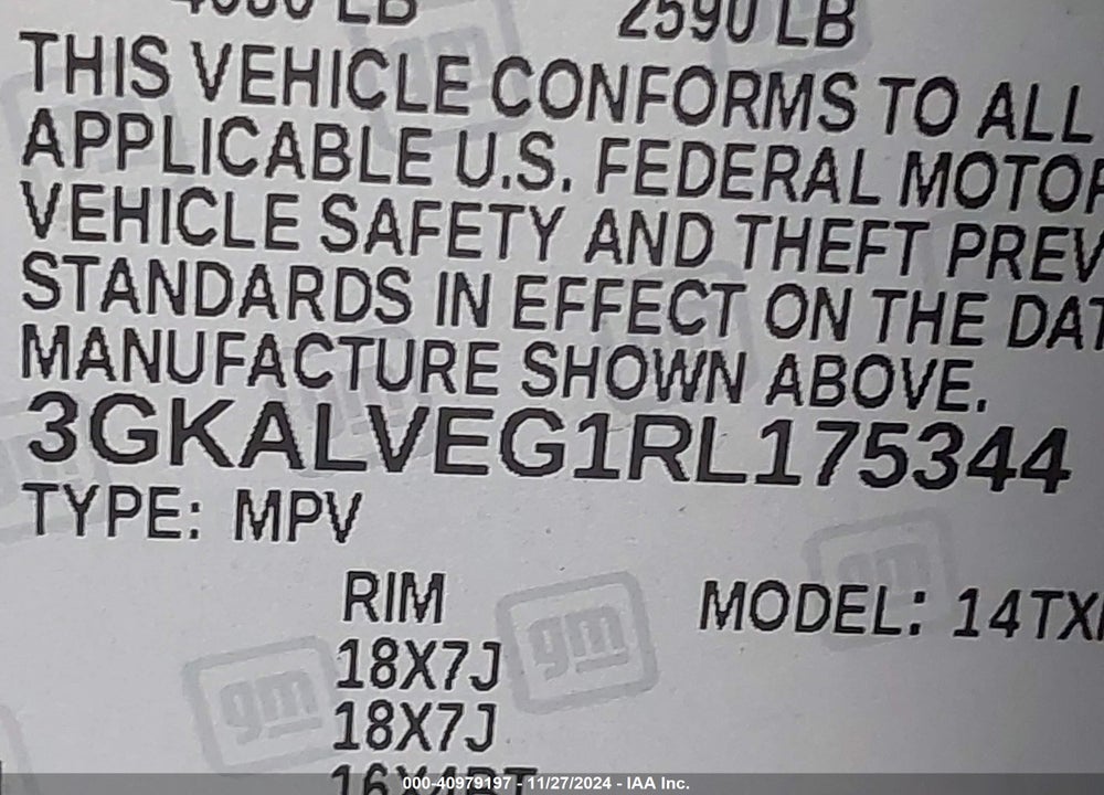 2024 GMC TERRAIN AWD SLT VIN: 3GKALVEG1RL175344