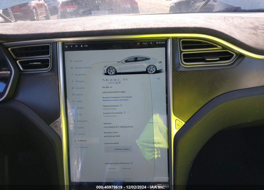 2015 TESLA MODEL S 70D/85D/P85D VIN: 5YJSA1H25FFP73560