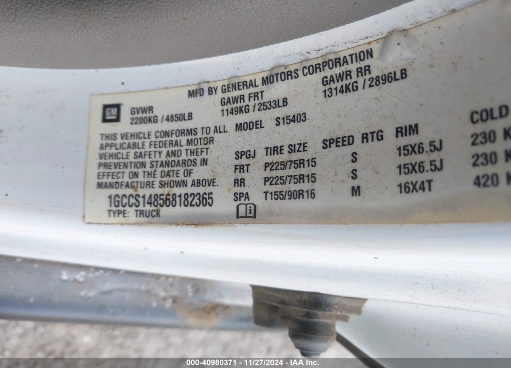 2006 CHEVROLET COLORADO LS VIN: 1GCCS148568182365