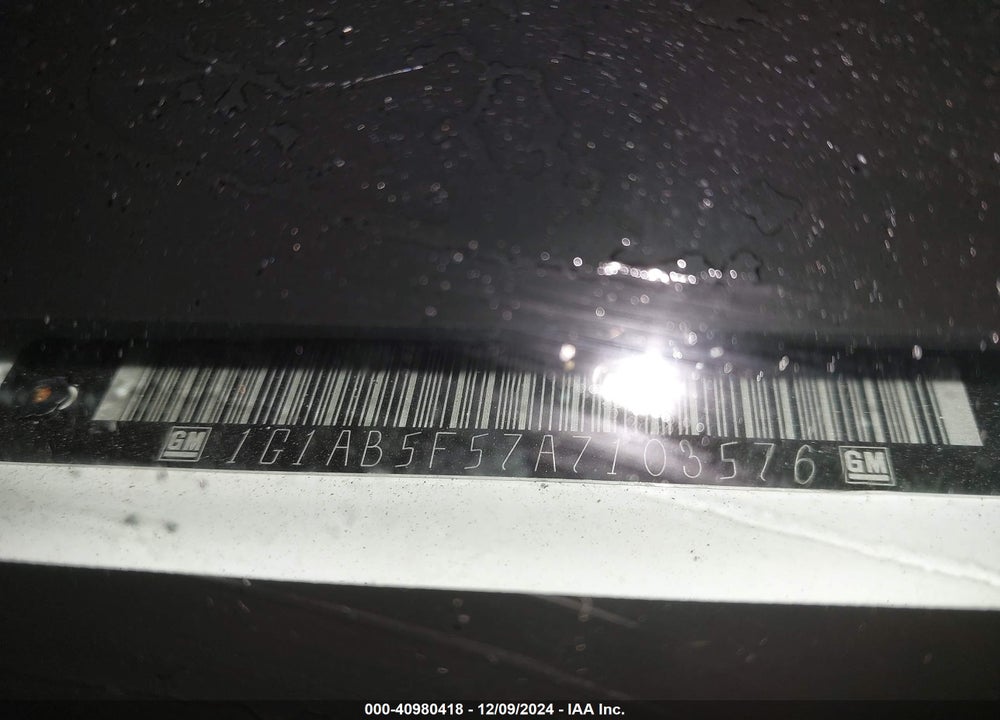 2010 CHEVROLET COBALT LS VIN: 1G1AB5F57A7103576