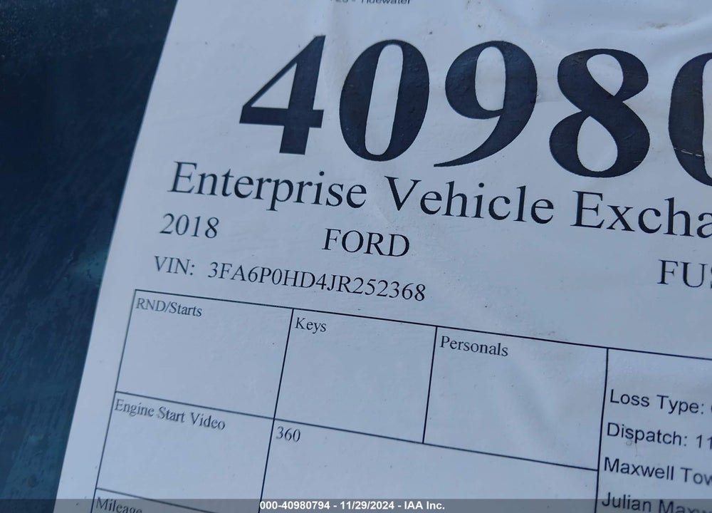 2018 FORD FUSION SE VIN: 3FA6P0HD4JR252368