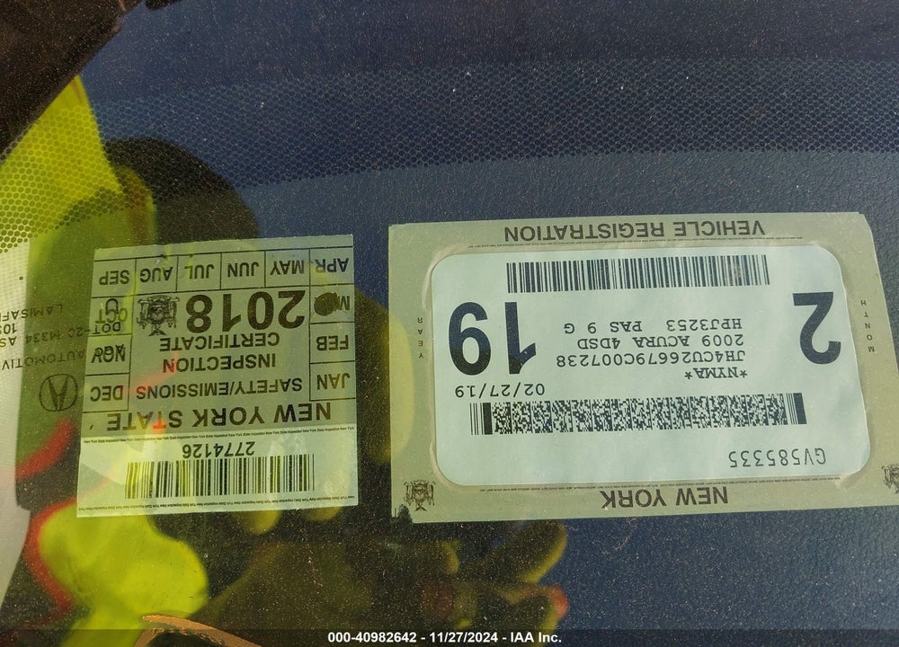 2009 ACURA TSX VIN: JH4CU26679C007238