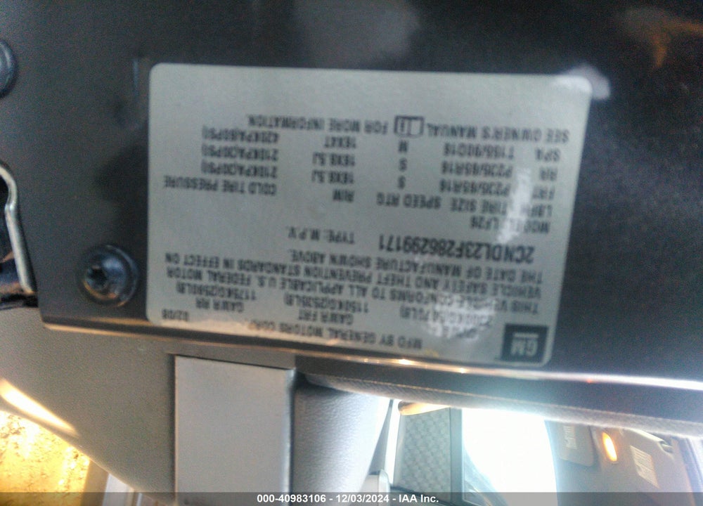 2008 CHEVROLET EQUINOX LS VIN: 2CNDL23F286299171