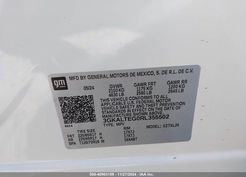 2024 GMC TERRAIN AWD SLE VIN: 3GKALTEG0RL355502