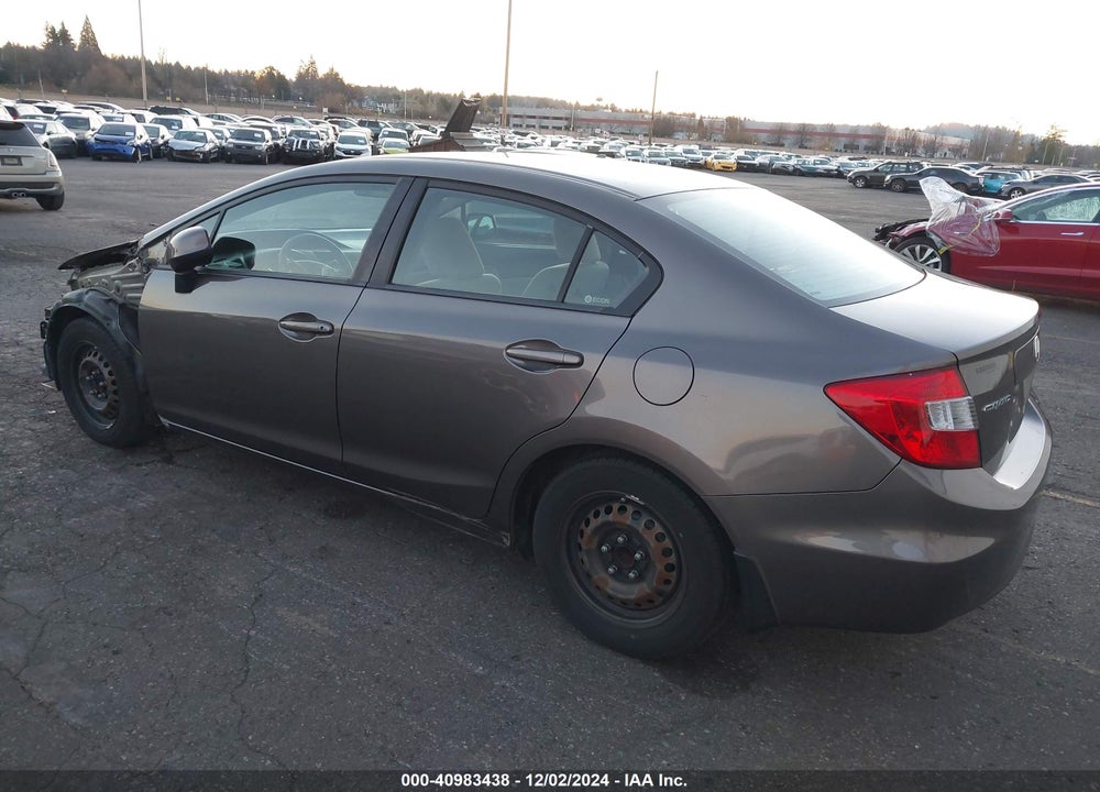 2012 HONDA CIVIC LX VIN: 19XFB2F59CE336437