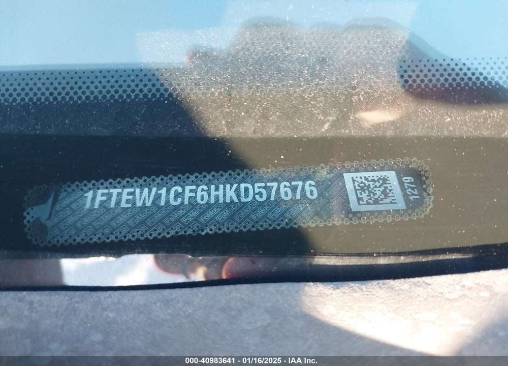2017 FORD F-150 VIN: 1FTEW1CF6HKD57676