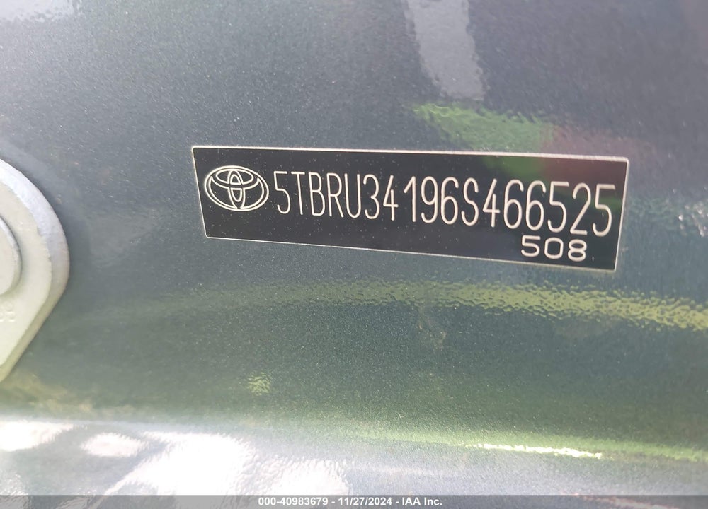 2006 TOYOTA TUNDRA SR5 VIN: 5TBRU34196S466525