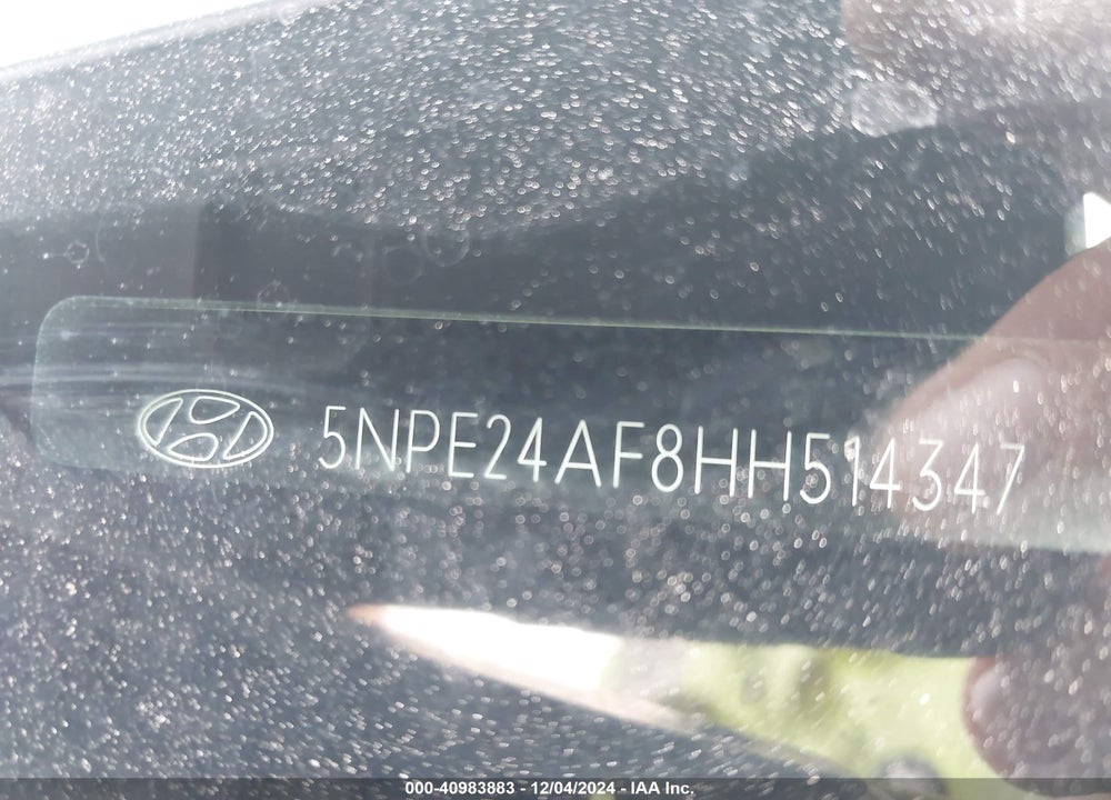 2017 HYUNDAI SONATA VIN: 5NPE24AF8HH514347