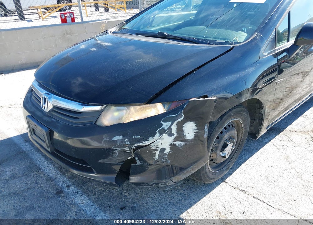 2012 HONDA CIVIC LX VIN: 19XFB2F53CE360491