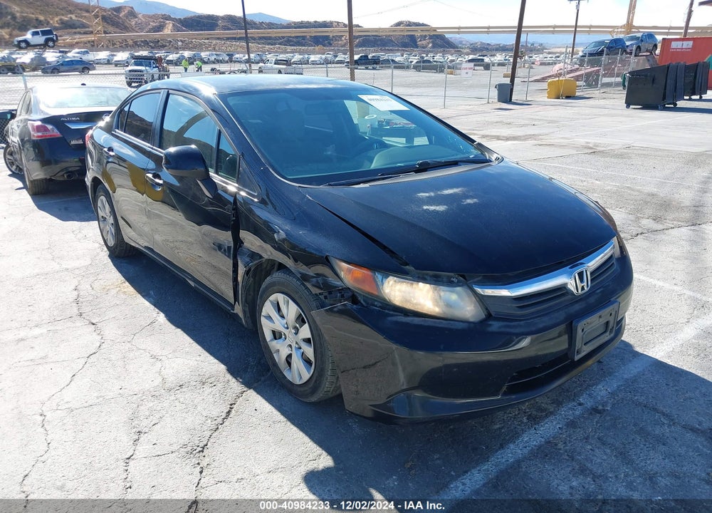 2012 HONDA CIVIC LX VIN: 19XFB2F53CE360491
