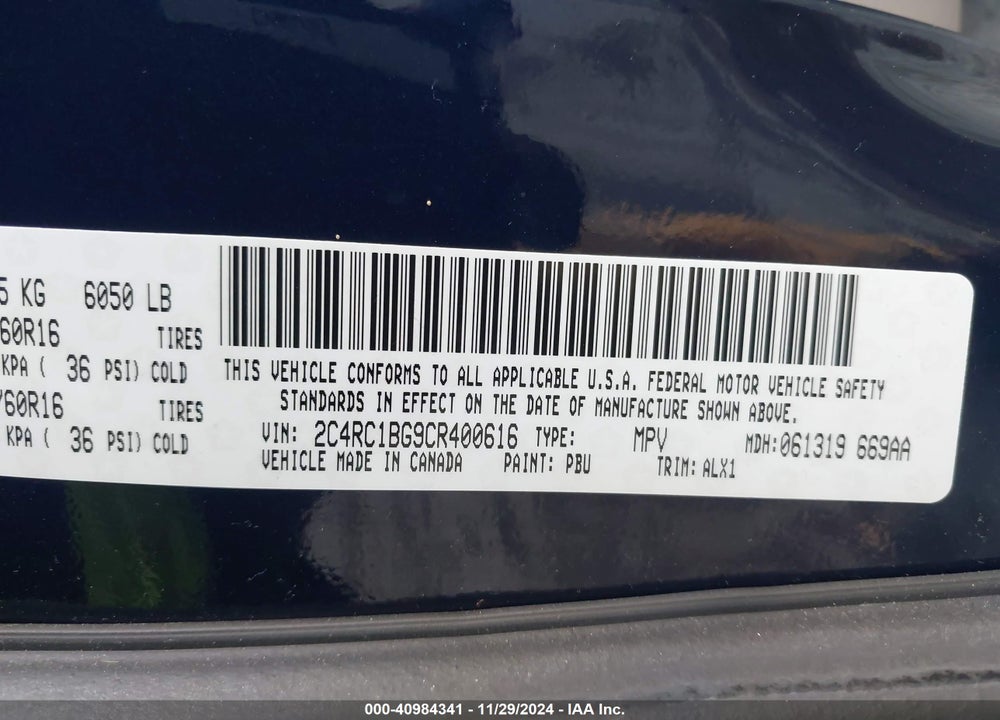 2012 CHRYSLER TOWN & COUNTRY TOURING VIN: 2C4RC1BG9CR400616