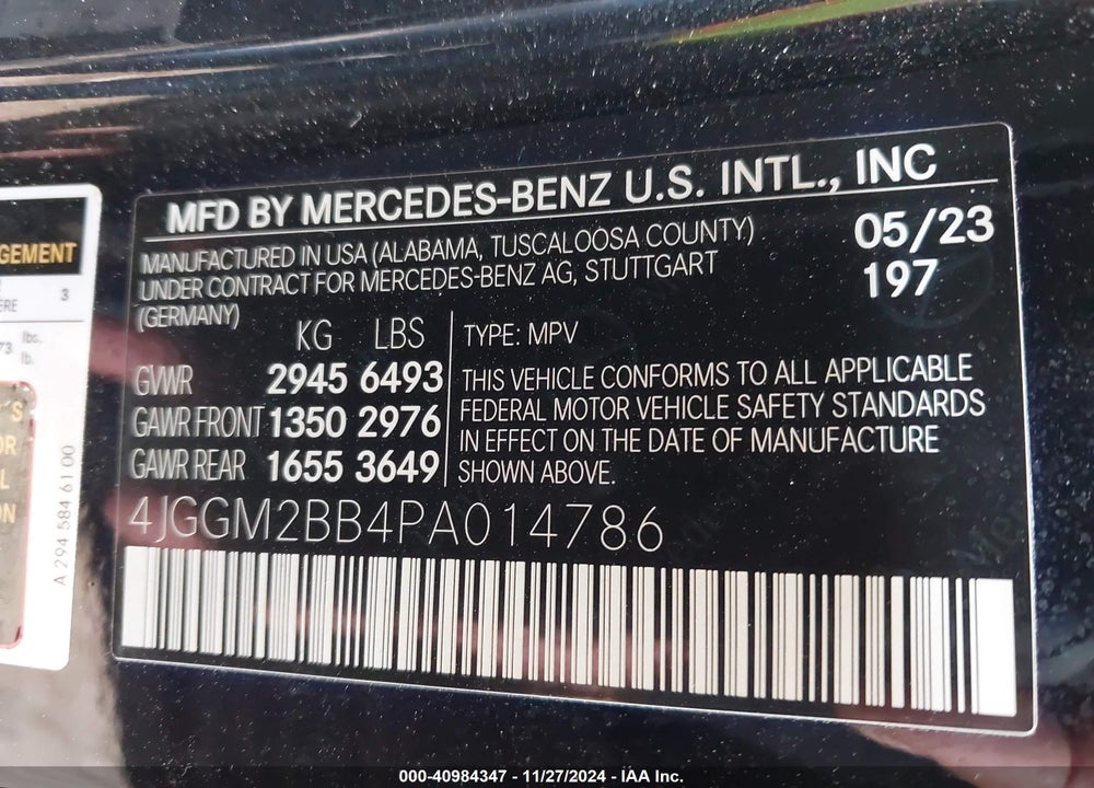 2023 MERCEDES-BENZ EQE 350+ SUV VIN: 4JGGM2BB4PA014786