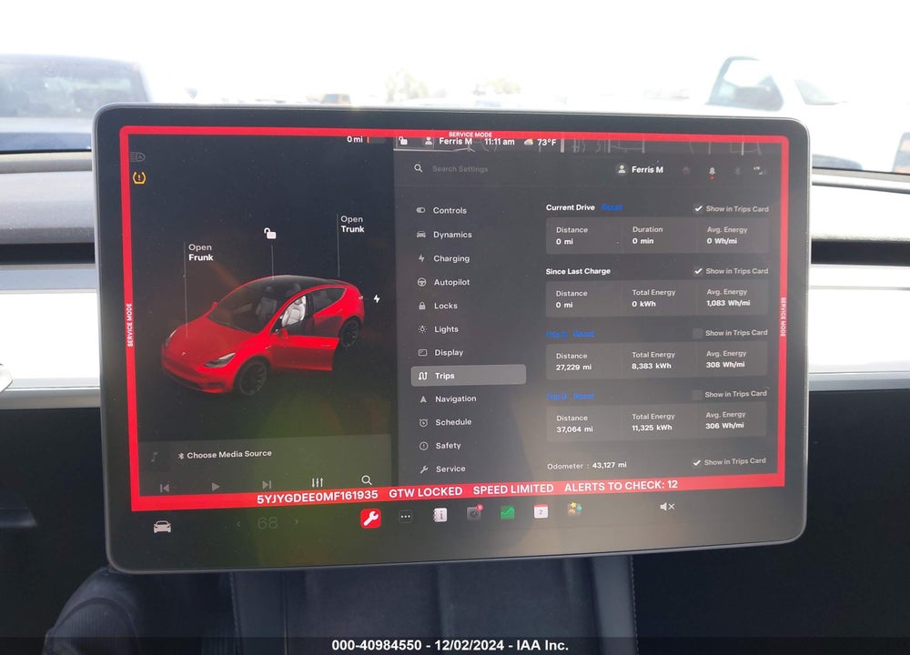 2021 TESLA MODEL Y LONG RANGE DUAL MOTOR ALL-WHEEL DRIVE VIN: 5YJYGDEE0MF161935