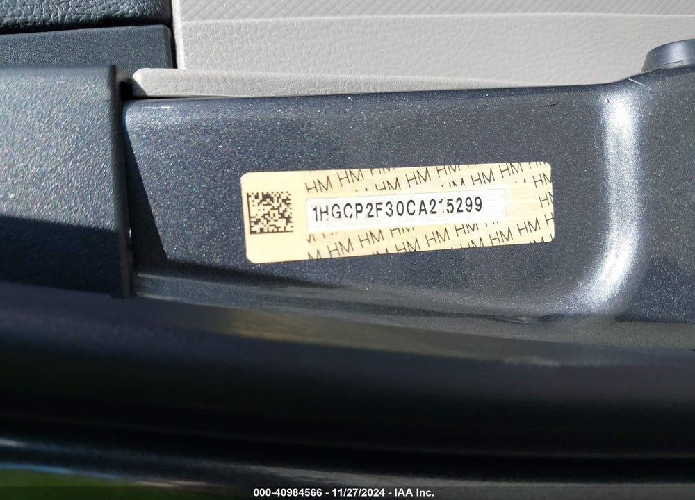 2012 HONDA ACCORD 2.4 LX VIN: 1HGCP2F30CA215299