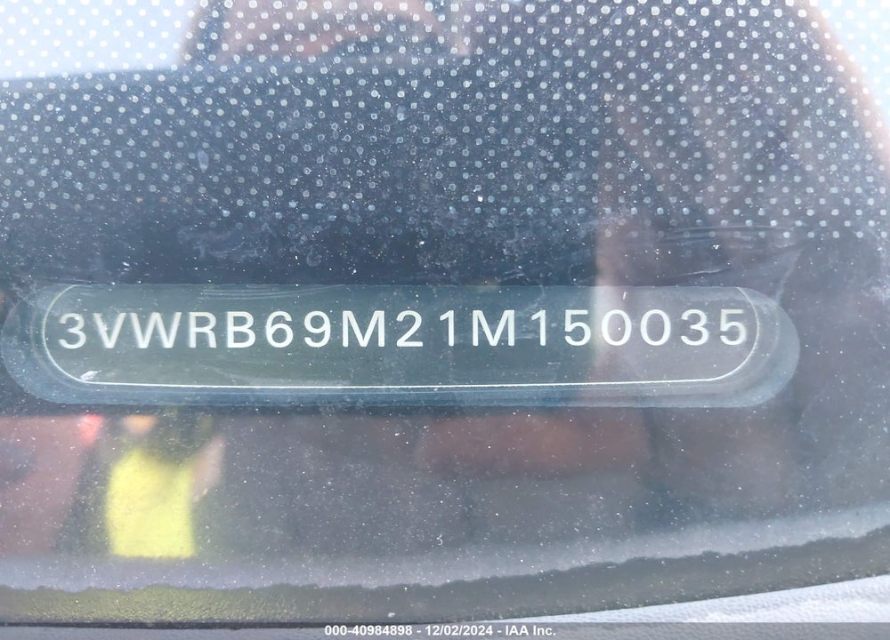 2001 VOLKSWAGEN JETTA GL VIN: 3VWRB69M21M150035