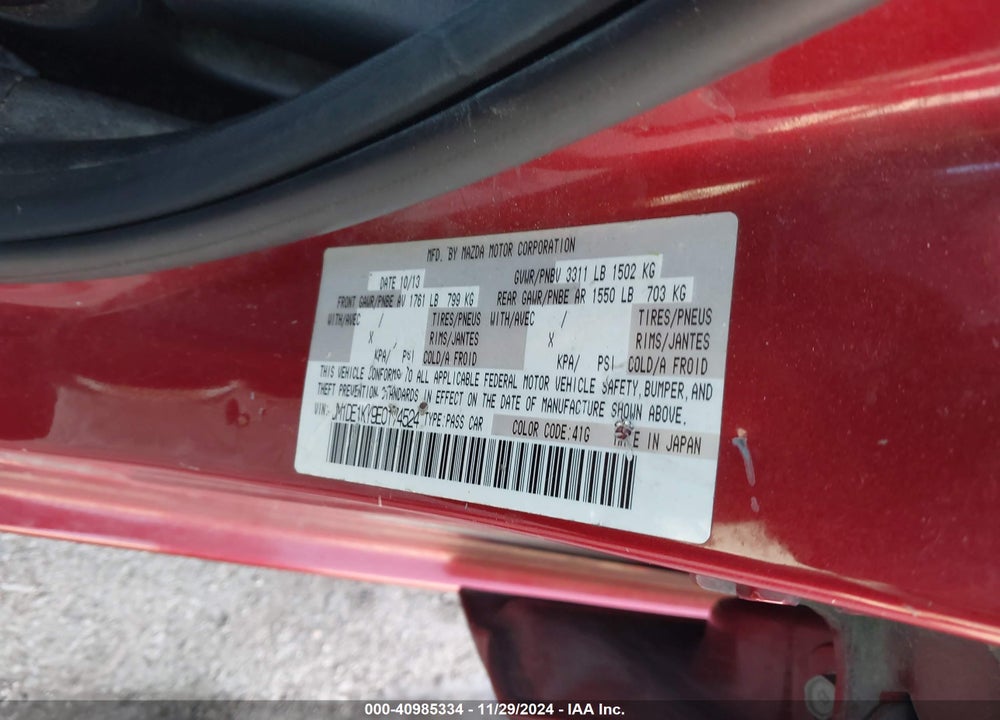 2014 MAZDA 2 SPORT VIN: JM1DE1KY9E0174524