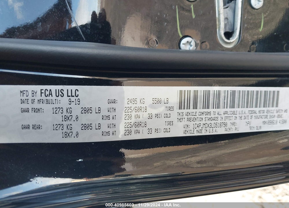 2020 JEEP CHEROKEE LIMITED 4X4 VIN: 1C4PJMDX3LD518790