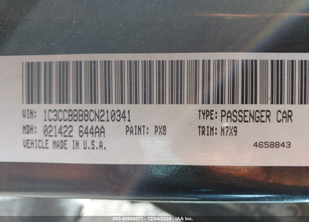 2012 CHRYSLER 200 TOURING VIN: 1C3CCBBB8CN210341