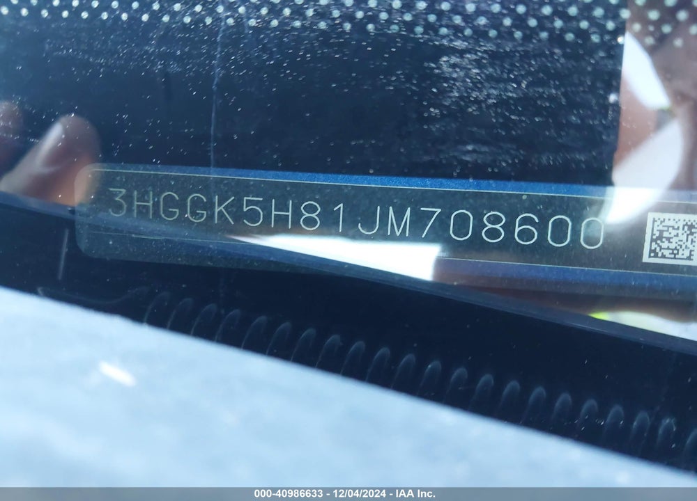 2018 HONDA FIT VIN: 3HGGK5H81JM708600
