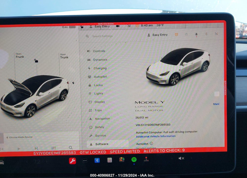 2021 TESLA MODEL Y LONG RANGE DUAL MOTOR ALL-WHEEL DRIVE VIN: 5YJYGDEE1MF285583