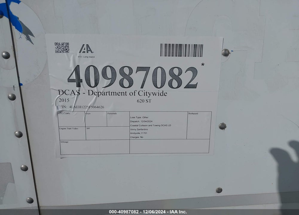 2015 EXXISS ALUMINUM TRAILERS UNKNOWN VIN: 4LAEH1225F5064626