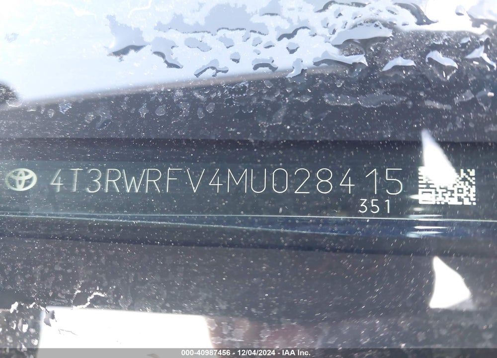 2021 TOYOTA RAV4 HYBRID XLE VIN: 4T3RWRFV4MU028415