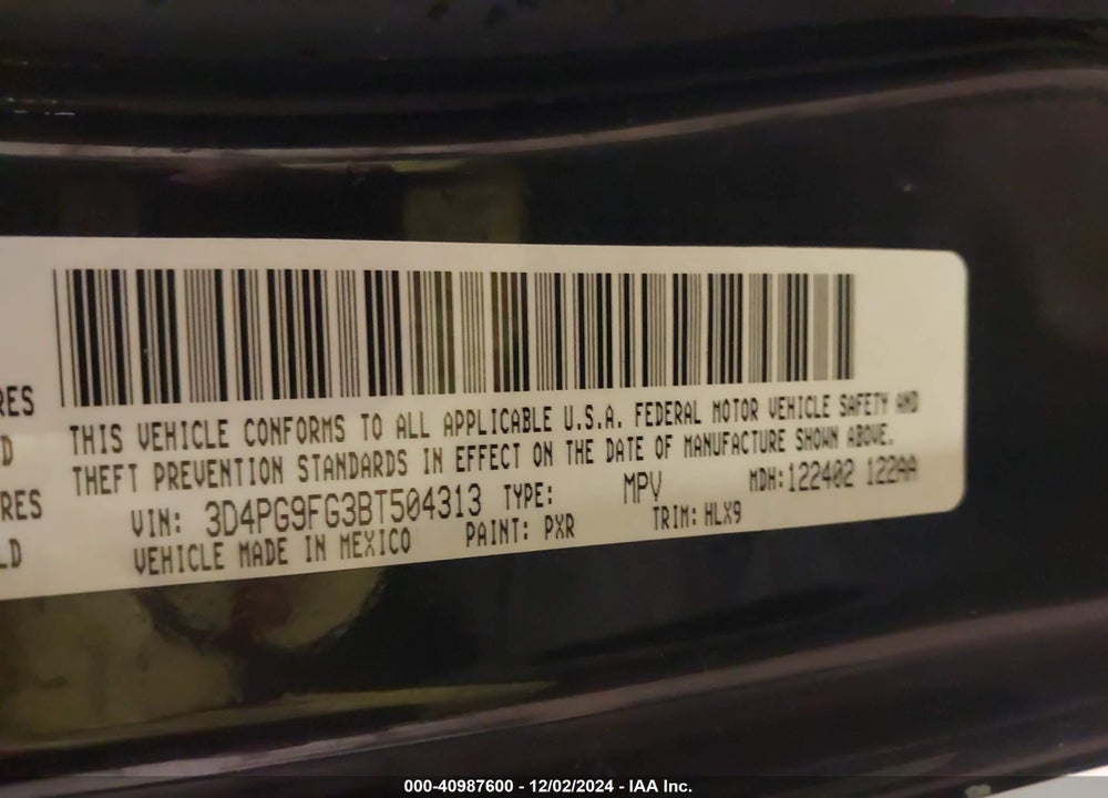 2011 DODGE JOURNEY LUX VIN: 3D4PG9FG3BT504313