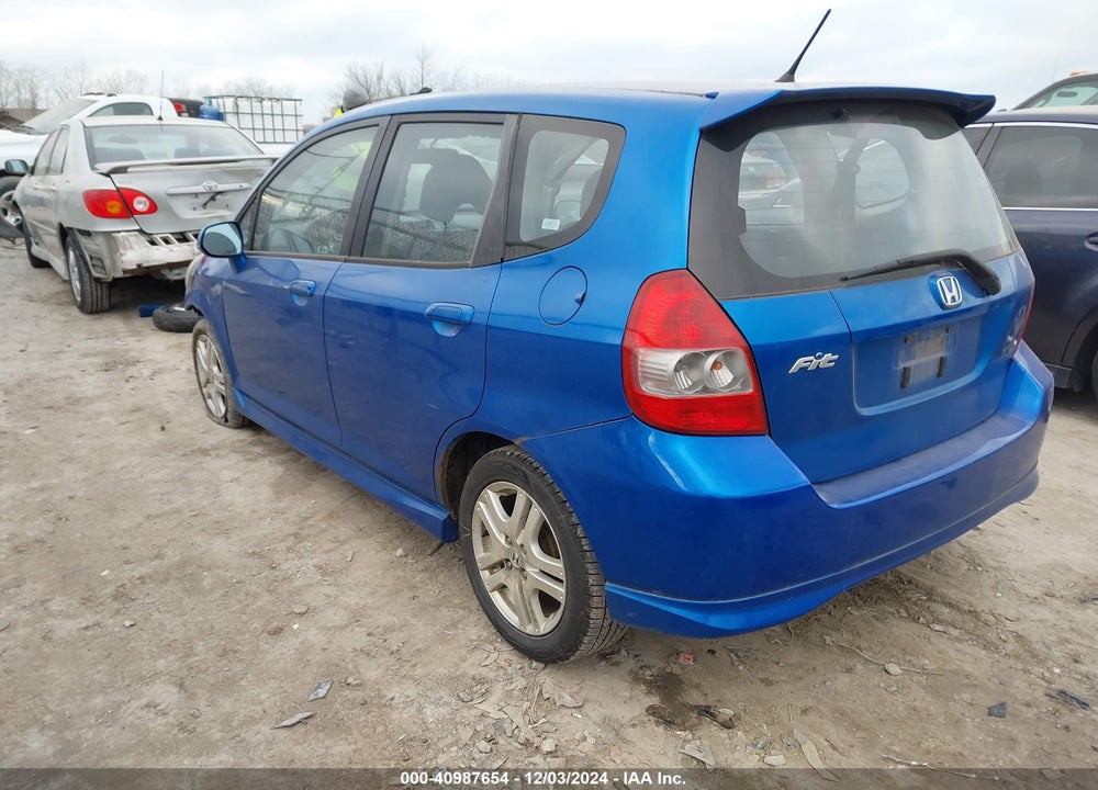 2007 HONDA FIT SPORT VIN: JHMGD38677S029537