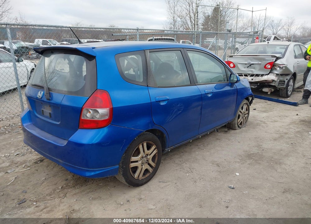 2007 HONDA FIT SPORT VIN: JHMGD38677S029537