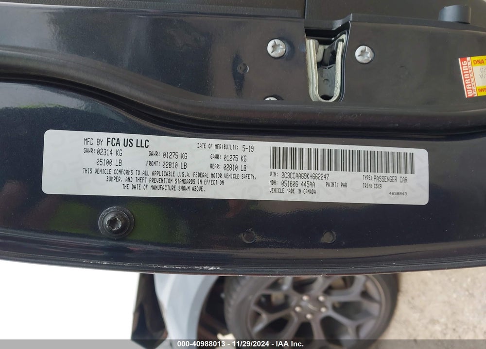 2019 CHRYSLER 300 VIN: 2C3CCAAG9KH662247