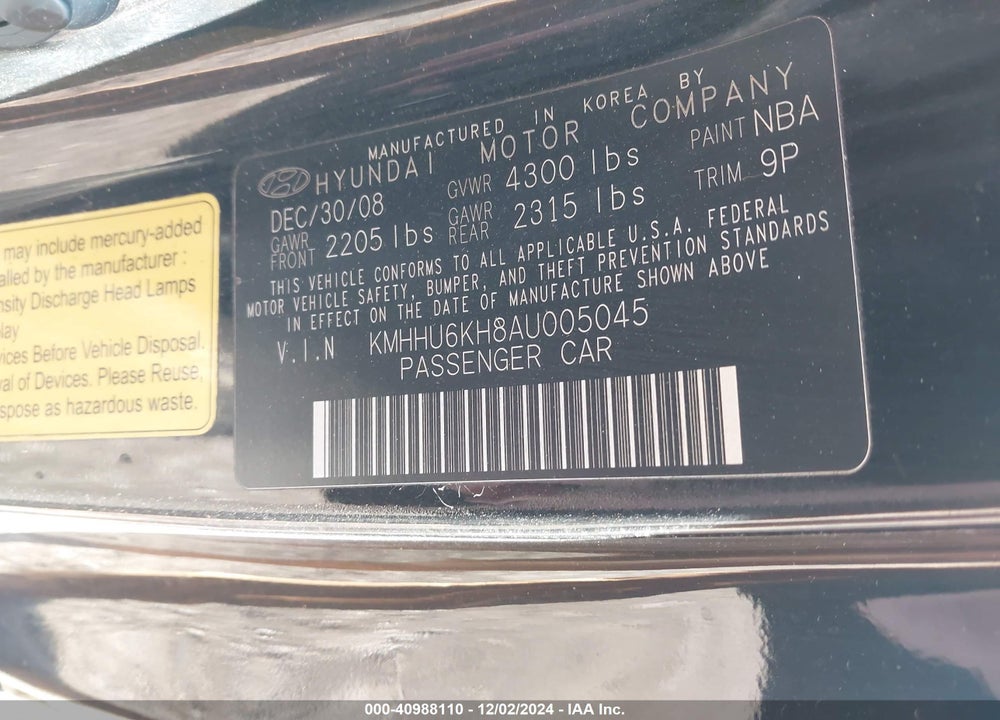2010 HYUNDAI GENESIS 3.8 TRACK VIN: KMHHU6KH8AU005045