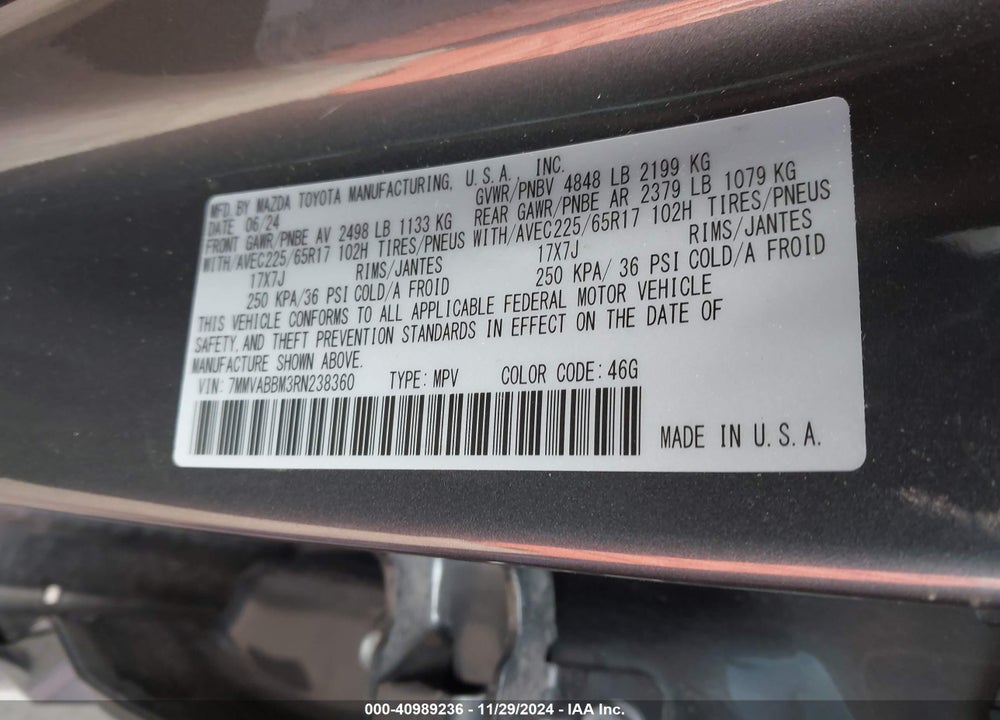 2024 MAZDA CX-50 2.5 S PREFERRED VIN: 7MMVABBM3RN238360