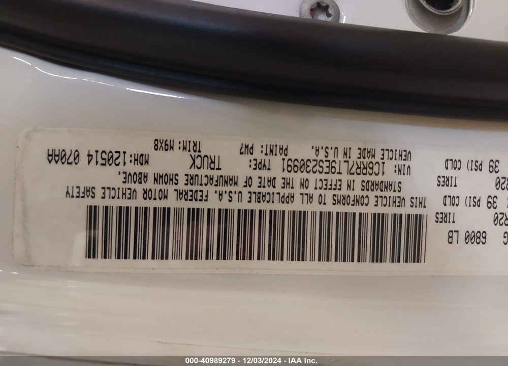 2014 RAM 1500 BIG HORN VIN: 1C6RR7LT9ES230991