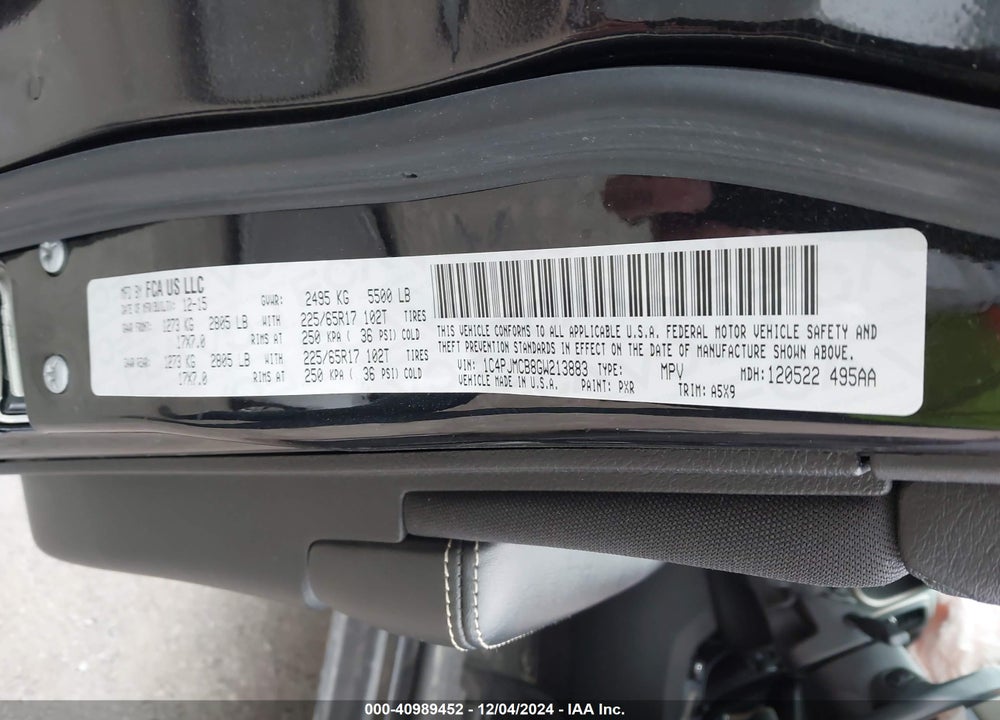 2016 JEEP CHEROKEE LATITUDE VIN: 1C4PJMCB8GW213883