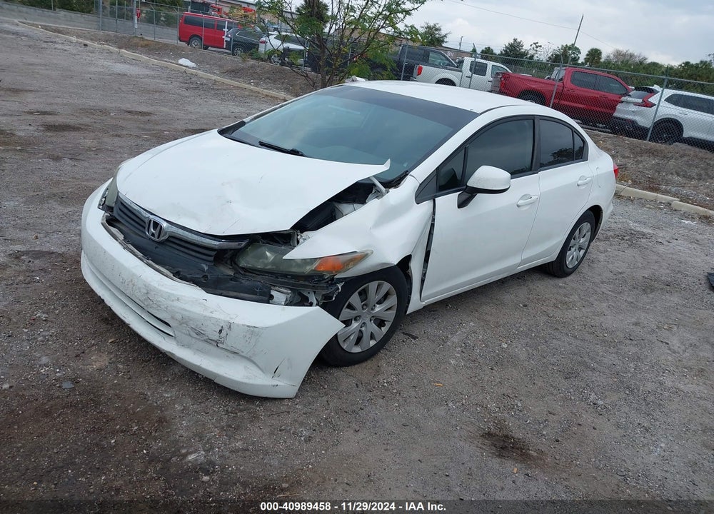 2012 HONDA CIVIC LX VIN: 19XFB2F59CE350533